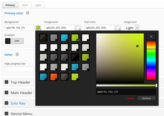 load into colorpicker