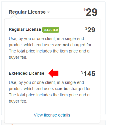 Choose the Extended License
