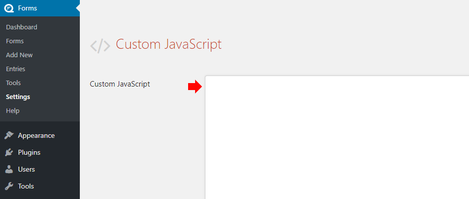 Add the custom JavaScript in the field