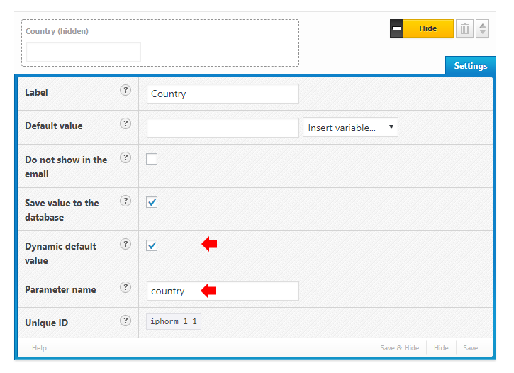 Dynamic default value country