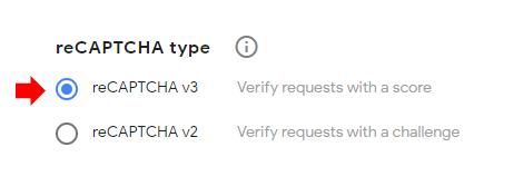 Choose reCAPTCHA Type v3