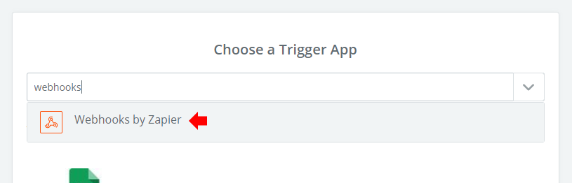 Choose Webhooks by Zapier