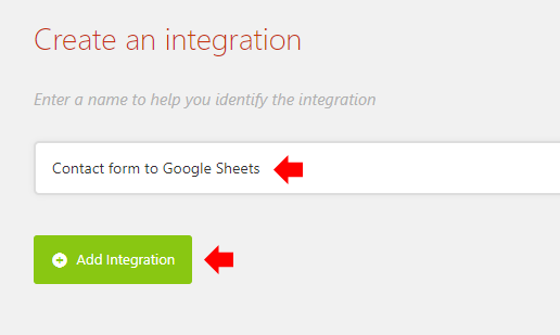 Enter an integration name and click Add Integration
