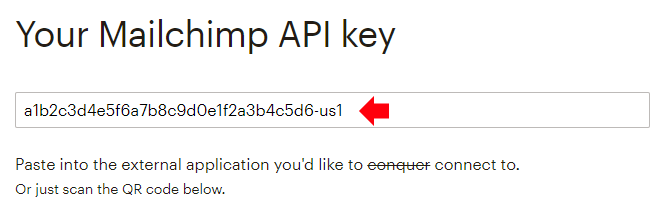 Copy your Mailchimp API key