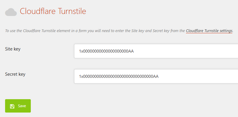 Cloudflare Turnstile enter keys