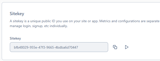 hCaptcha copy Site key
